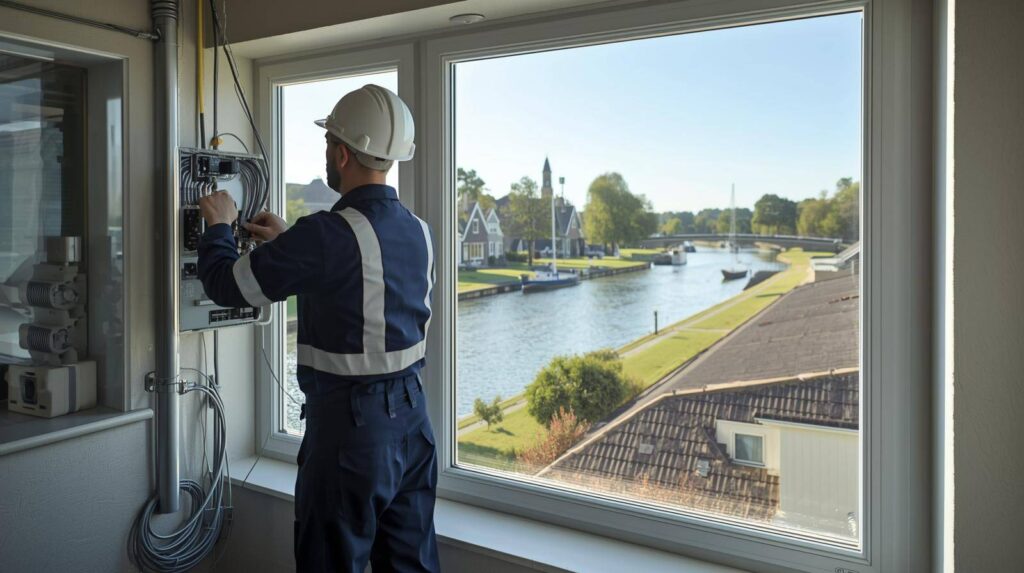 Professional electrician working - Friesland