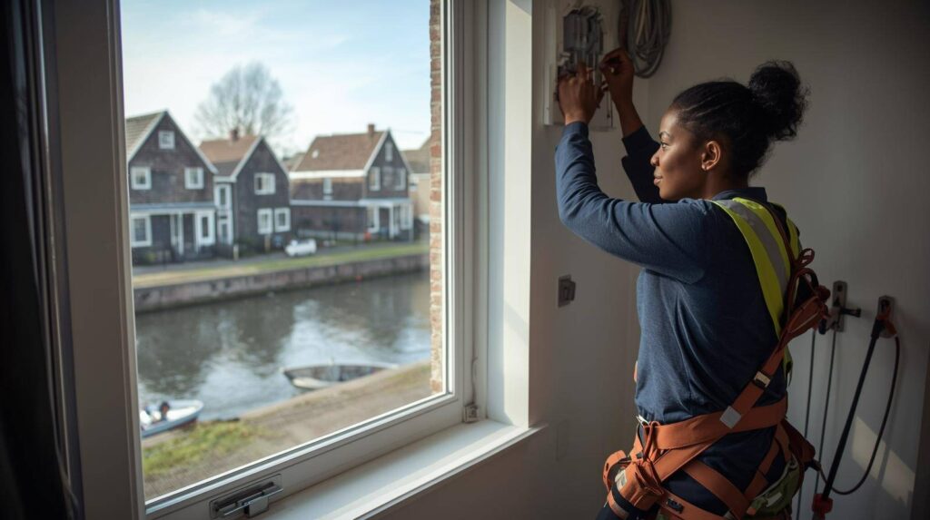 Professional electrician working - Utrecht